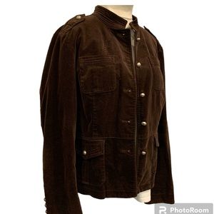 Mossimo Dark Brown Velvet Jacket with Silver Buttons/SZL